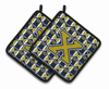 Monogram Football Pair of Pot Holders - CJ1074-XPTHD