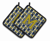 Monogram Football Pair of Pot Holders - CJ1074-MPTHD