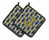 Monogram Football Pair of Pot Holders - CJ1074-JPTHD