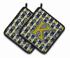 Monogram Football Pair of Pot Holders - CJ1074-KPTHD