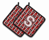 Monogram Football Pair of Pot Holders - CJ1082-SPTHD