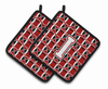 Monogram Football Pair of Pot Holders - CJ1082-IPTHD
