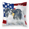 USA Design with Dog Fabric Decorative Pillow - BB9657PW1414