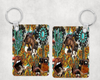 Western Bronc Collage Keychain