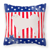 USA Patriotic With Dog Fabric Decorative Pillow - S000213B001695P073753V000