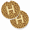 Letter Monogram Cup Holder Car Coasters (Set of 2) - CJ1025-HCARC