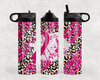 Pink Ribbon Football Steel Water Bottle