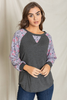 Raglan Floral Sleeve V-Stitch Tunic Raglan Floral Sleeve V-Stitch Tunic