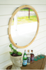 Round Wood Framed Mirror