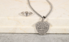 Best Friend Heart Tag Necklace and Heart Puffed Initial Ring Set By Pink Box - HRTTAGUBESTFRIENDSLV