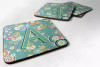 Letter Circle Teal Initial Alphabet Foam Coaster Set of 4 - CJ2015-AFC