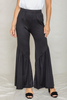 Solid Diagonal Seam Bell Bottom Pants - 1Eloges2358