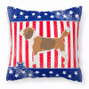 USA Patriotic With Dog Fabric Decorative Pillow - S000213B001695P073736V000
