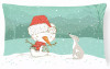 Snowman Christmas Dog Art Canvas Fabric Decorative Pillow - S000213B001695P116189V000