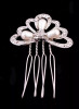 Wire Side Hair Comb with Drop Pearls & Swarovski Crystals - 1742-03
