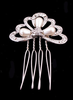 Wire Side Hair Comb with Drop Pearls & Swarovski Crystals - 1742-09