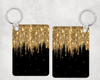 Black Gold faux glitter Drip Keychain Black Gold faux glitter Drip Keychain