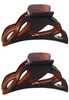 Mini French Cut-Out Tortoise Shell Hair Claw (Pair)