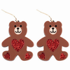 Teddy Bear Heart Acetate Earrings