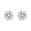 IGI Certified 14K White Gold Lab Grown 4 Prong Push Back Diamond Stud earrings (G-H Color, VS2-SI1 Clarity)