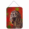 Red and Green Snowflakes Holiday Christmas Design with Dog Wall or Door Hanging Prints - SC9588DS1216