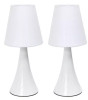 Simple Designs Valencia Colors Mini Touch Table Lamp Set with Fabric Shades (Set of 2)