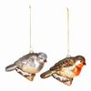 Bird Ornament (Set of 12) 4.25"L x 3.25"H Glass