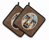 Dog on Pair of Pot Holders - S000213B001695P069320V038