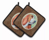 Dog on Pair of Pot Holders - S000213B001695P069320V023