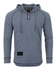 ZIMEGO Men's Long Sleeve Henley Raglan Hoodie with Kangaroo Pocket - ZGLS142H-NAV-NAV-S