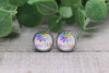 Nana Colorful Daisy  Glass Stud Earrings