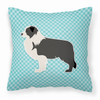 Checkerboard Print With Dog Fabric Decorative Pillow - BB3723PW1818