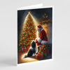Tibetan Terrier and Santa Claus Greeting Cards Pack of 8