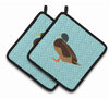 Bird on Pair of Pot Holders - BB8041PTHD