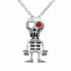 Love-Struck Red Eye Skeleton Necklace
