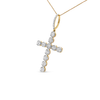 10K Yellow Gold 5/8 Cttw Miracle Set Round Diamond Circle Link Cross Pendant Necklace for Men (H-I Color, SI1-SI2 Clarity) - NO CHAIN INCLUDED
