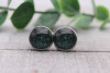 Subdued Black Skulls || Glass Stud Earrings || Hypoallergenic