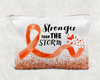 Stronger Than The Storm Orange Ribbon  Printed Canvas Zipper Bag