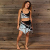 ISLA SKIRT Rayon Spandex Fairy Cut Cinch Mini Skirt Black\Tan Tie Dye - S001496B001981P000271V003