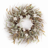 Cotton/Leaf Wreath 28"D EVA