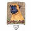 Faux Burlap with Pine Cones Dog Art Ceramic Night Light - S000213B001695P104577V000