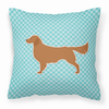Checkerboard Print With Dog Fabric Decorative Pillow - BB3704PW1818