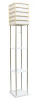Lalia Home 1 Light Metal Etagere Floor Lamp with Storage Shelves and Linen Shade