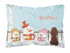 Merry Christmas Carolers Dog Art Canvas Fabric Decorative Pillow - S000213B001695P071433V000