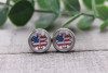 EMS Flag | Glass Stud Earrings | Hypoallergenic