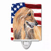 USA American Flag with Dog Ceramic Night Light - S000213B001695P103683V000