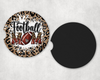Football Mom Leopard Print|Car Coaster Set