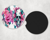 Floral Skull Neoprene Car Coaster Set