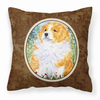 Portrait Artwork with Dog Brown Fabric Decorative Pillow - SS8918PW1414