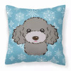 Winter Snowflake Dog Face Design Fabric Decorative Pillow - S000213B001695P056485V000